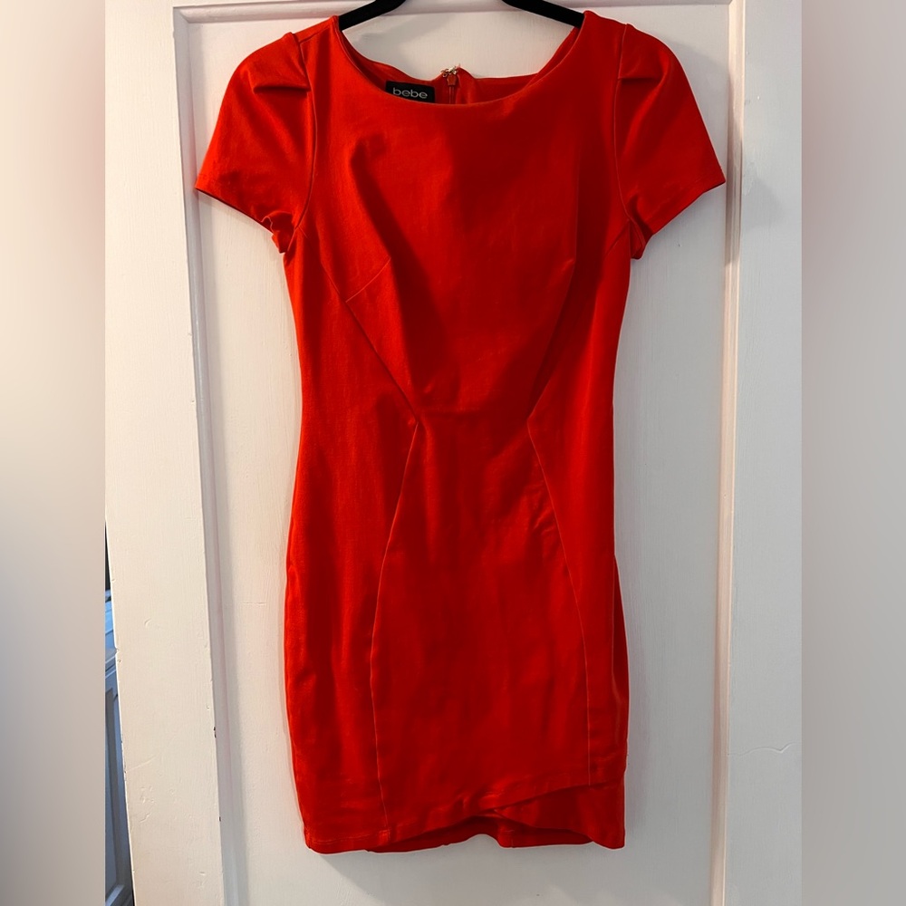 bebe Vibrant Orange Mini Dress